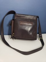 Vintage Fossil 1954 Crossbody Genuine Leather Bag Organizer Dark Brown 7... - $39.60