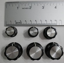 Set 6 x Aluminum Audio Amplifier Knobs 1.25&quot; Sansui? - $23.75