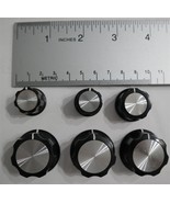 Set 6 x Aluminum Audio Amplifier Knobs 1.25&quot; Sansui? - £18.68 GBP