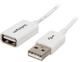 StarTech USBEXTPAA1MW 3.28 ft White USB 2.0 Extension Cable A to A M-F - $41.99