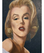 Signed Marilyn Monroe 18 1/4&quot; x 14 1/4&quot; Oil On Canvas Painting In A Meta... - £157.74 GBP