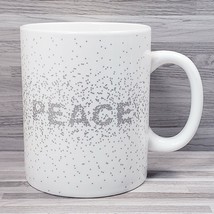 Mikasa Cheers Confetti &quot;Peace&quot; 10 oz. Coffee Mug Cup White &amp; Silver - £11.48 GBP