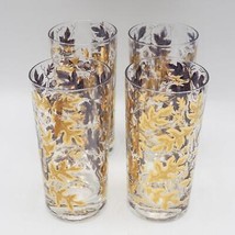 Mcm Bicchieri Highball Quercia Foglie E Ghiande Metà Secolo Moderno BAR Set Di 4 - £97.73 GBP