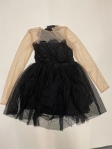Asos Alto Premium Transparente Top Tul Mini Vestido de Graduación en Negro Ru 6 - £24.88 GBP