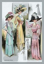 Le Bon Ton: A Trio in Pastels and Hats - Art Print - £16.76 GBP+