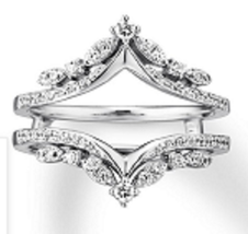 14K White Gold Over Round Cut Diamond Womens Enhancer Wrap Engagement Ring  - £92.92 GBP