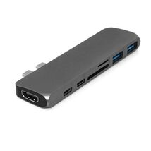 7-in-1 Aluminum USB Type-C Port to Thunderbolt 3/4K HDMI/USB-C/2xUSB3.0/... - $19.85