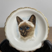 Brinton Bone China Miniature Siamese Cat Plate By Derick Bown Scalloped ... - $6.85