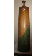 Tall (37&quot;) wood &amp; Leather covered VASE Bottle for water / wine, etc - £98.48 GBP