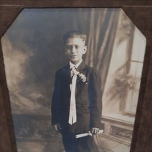 Antique Graduation Portrait 1890&#39;s 2 early 1900&#39;s Early Photograph Young Man Boy - £10.95 GBP
