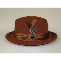 Men Bruno Capelo Hat Australian Wool Crushable Fedora Giovani UN125 Cognac Brown image 2