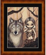 A WOLFISH FRIEND - pdf x stitch chart Original Artwork ©Jasmine Becket-G... - $12.00