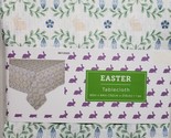 Printed Fabric Cotton Tablecloth,60&quot;x84&quot; Oblong,EASTER BUNNIES &amp; EGGS TO... - £19.77 GBP