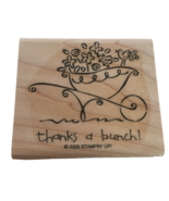 Stampin Up Rubber Stamp Thanks a Bunch Wheelbarrow Flowers Thank You Car... - £3.11 GBP