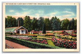 Hot House and FLower Beds Forest Park Springfield MA UNP Linen Postcard Y13 - £2.29 GBP