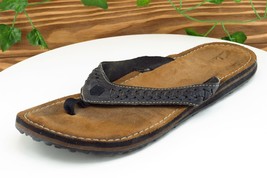 Clarks Sz 10 M Brown Flip Flop Leather Women Sandals - £15.44 GBP