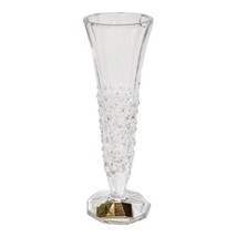 Vintage Anna Hutte Crystal Rose Bud Vase Bleikristall 8&quot; Clear Lead West Germany - £16.59 GBP