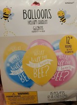 15 pc Helium Quality WHAT WILL THE LITTLE HONEY BEE? LATEX BALLOONS Part... - £3.90 GBP