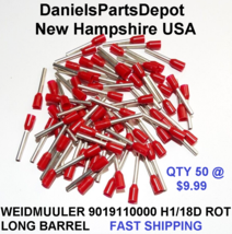 X50 Weidmuller 901910000 Max 17 Awg Insulated Wire Crimp End Ferrule H1/18D Rot - £7.98 GBP