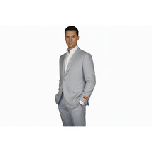 Men's ENZO 100% Linen Spring Summer Suit Light Weight Breathable E58302-4 Gray image 4