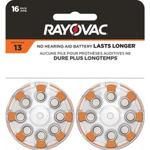 Rayovac L13ZA-16ZM Hearing Aid 1.4 Volt, Size 13 Batteries, 16 Pack  - £11.86 GBP