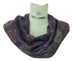 Coco + Carmen Reversible Calais Infinity Purple Scarf #1520224A - £8.70 GBP