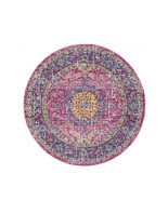 NuLoom Boho  Vintage Inspired Area Rug Farmhouse 6ft Round Rug Pink &amp; Pu... - $136.35 CAD