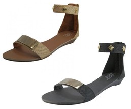 Women&#39;s Gladiator Sandals Studded Ankle Strap Back Zipper Fats Shoes Siz... - €8,20 EUR