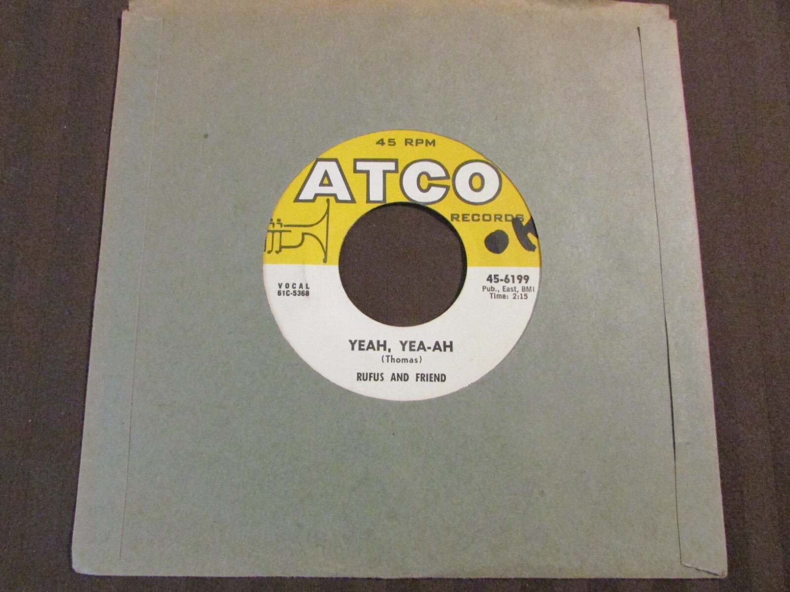 RUFUS AND FRIEND I DIDN&#39;T BELIEVE b/w YEAH YEA-AH 1961 7&quot; 45rpm ATCO 45-... - $6.44