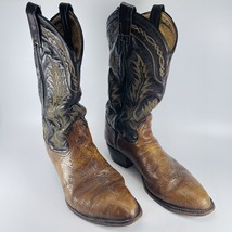 Tony Lama Men&#39;s 9 D Leather Western Cowboy Boots Pull On Style 6532 - £35.32 GBP