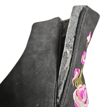 Beverly Feldman Black Boots Heels Embroidered Roses Vintage 7 1/2 M never worn image 9