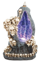 Skull Village 51187 Crystal Stone Backflow Cone Incense Burner 8&quot; H - £30.75 GBP