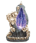 Skull Village 51187 Crystal Stone Backflow Cone Incense Burner 8&quot; H - £30.37 GBP