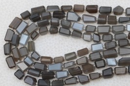 30 pieces faceted grey moonstone nugget fancy gemstone beads 6x8 -- 10x12 mm app - £44.30 GBP