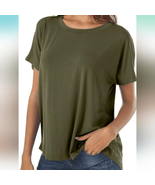 Herou Casual Summer Short Sleeve High Low Loose T Shirt Basic Tees Tops.... - $22.77