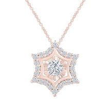 3/8 Carat Moissanite Snowflake Pendant Necklace for Women in 18K Gold Pl... - $63.63