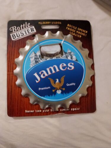BOTTLE BUSTER JAMES~COASTER~FRIDGE MAGNET~BOTTLE OPENER New Great Gift! - $5.89