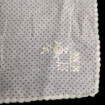 VTG Hanky Handkerchief White Linen Embroidered White Pink Flowers 8” Wedding - £5.99 GBP