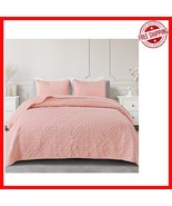 Twin Size Blush Pink Lightweight Quilt Set with Vintage Boho Damask Pattern - $57.83 CAD