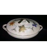 Lipper &amp; Mann Lusterware Oval Covered Sugar Bowl Butter Dish Butterfly &amp;... - £5.80 GBP