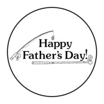 30 Happy Father&#39;s Day Envelope Seals Labels Stickers 1.5&quot; Round Golfing Fishing - £5.98 GBP