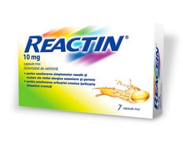 Discount! Reactin, 10 mg,7 cps, Allergic Rhinitis, Chronic Idiopathic Ur... - $9.95