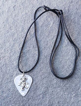 Grateful Dead Bear Guitar Pick Adjustable Necklace   PEARLY WHITE - $12.99
