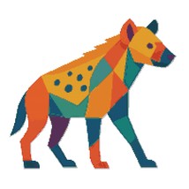 Hyena with geometric pattern colored - Cross Stitch Pattern PDF  - $5.00