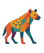 Hyena with geometric pattern colored - Cross Stitch Pattern PDF  - $93.40 MXN