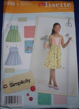 Simplicity Girls’ Dress with Bodice Variations Size 7 -16 #1893 Uncut  - £4.71 GBP