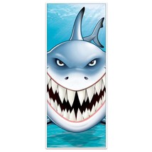Luau Pirate SHARK ATTACK DOOR COVER Tropical Fish Ocean Backdrop Wall De... - £6.81 GBP