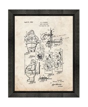 Santa Claus Bank Patent Print Old Look with Beveled Wood Frame - $24.95+