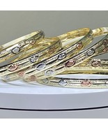 24k Gold Plated Semanario Bangle Set Lifetime Warranty Size Medium or Small - $64.35