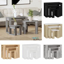 Modern Wooden 3pcs Living Room Nesting Tables Set Coffee Side End Sofa Table - £43.65 GBP+